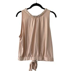 Anthropologie White Crow Sleeveless Sea Shell Trim Top Large